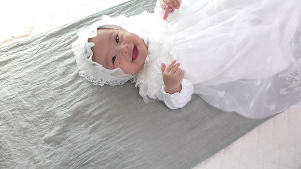 white baby dress